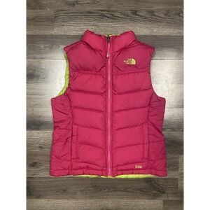 The North Face 550 Girls Large Pink Green Reversible Zip-up Jacket